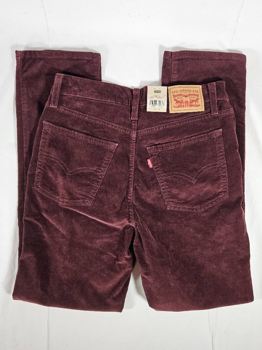 Levi's 724 High Rise Slim Straight Burgundy Corduroy Pants Women's Size 8 Short - Picture 4 of 9